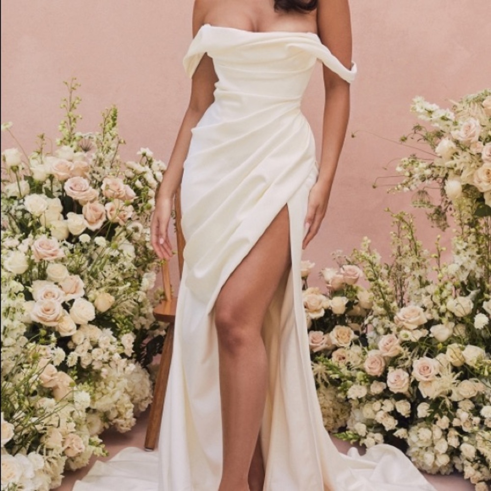 House of CB Delphine Ivory Draped Corset Bridal Gown